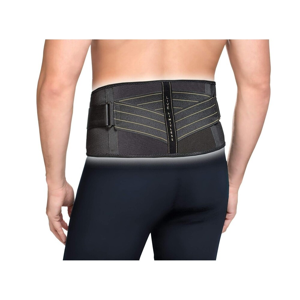 Unisex Adult Pro Back Belt Compression 2XL/3XL Brace Cummerbund Black